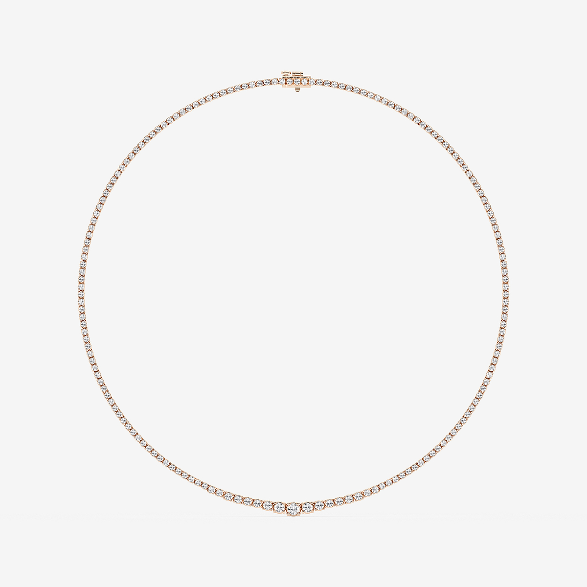 Additional Image 3 for  7 ctw Round Lab Grown Diamond Four Prong Graduated Tennis Necklace